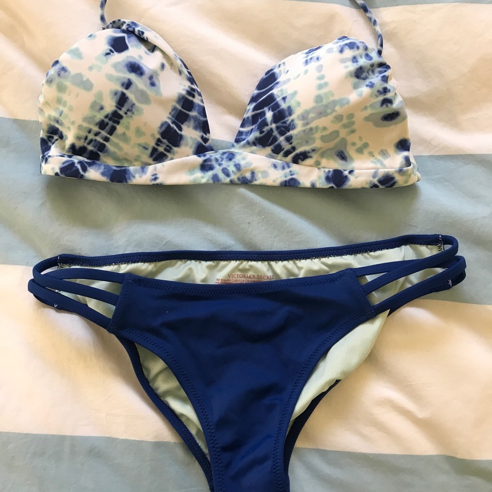 Victoria’s Secret tie dye blue bikini